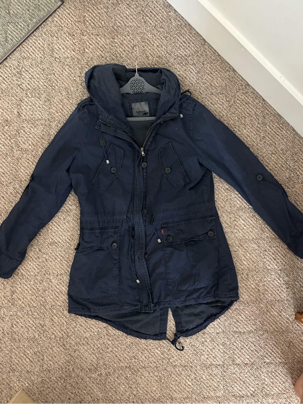 Levi's Navy Hooded Utility Jacket